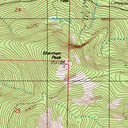 Topographic Map of Sherman Peak, WA