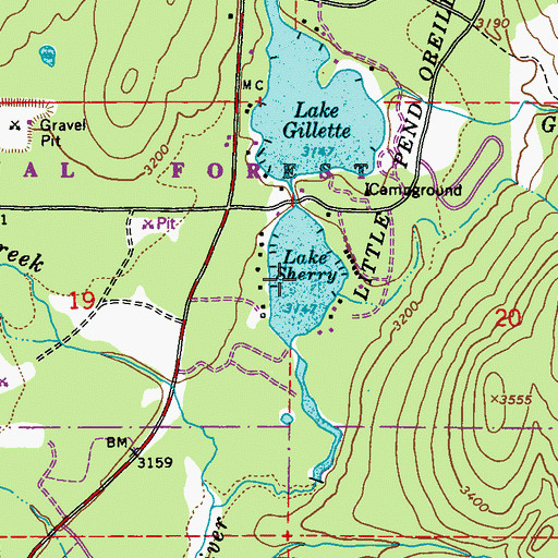 Topographic Map of Sherry Lake, WA