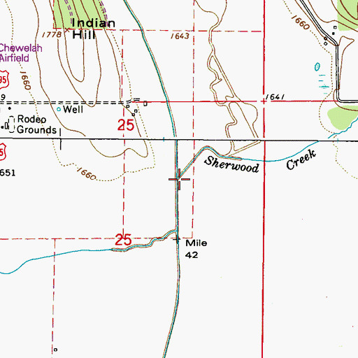 Topographic Map of Sherwood Creek, WA