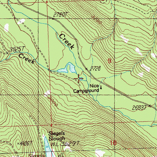 Topographic Map of Sherwood Creek, WA