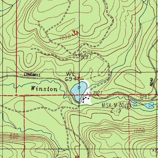 Topographic Map of Shingle Mill, WA