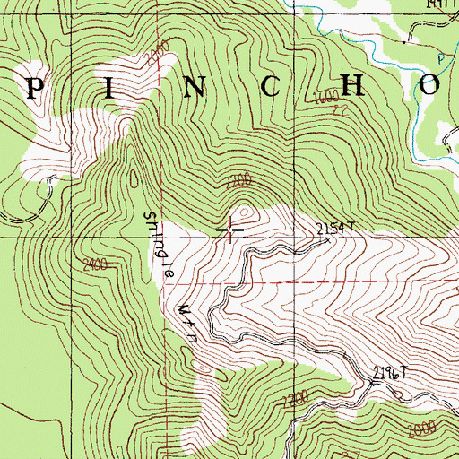 Topographic Map of Shingle Mountain, WA