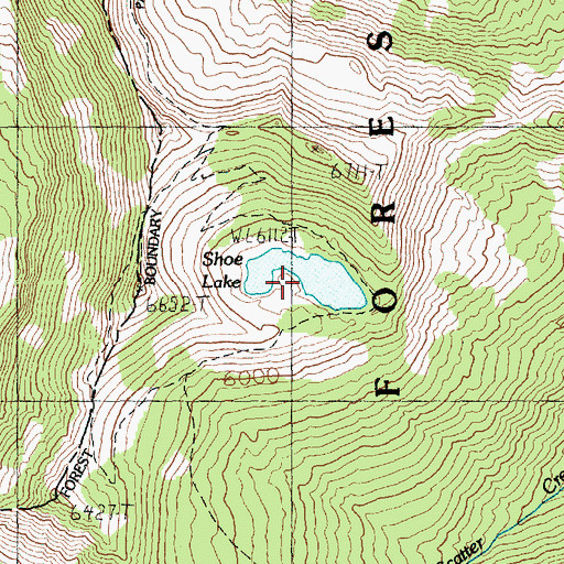 Topographic Map of Shoe Lake, WA