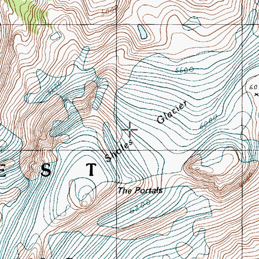 Topographic Map of Sholes Glacier, WA