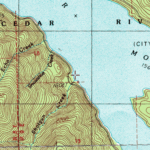 Topographic Map of Shotgun Creek, WA