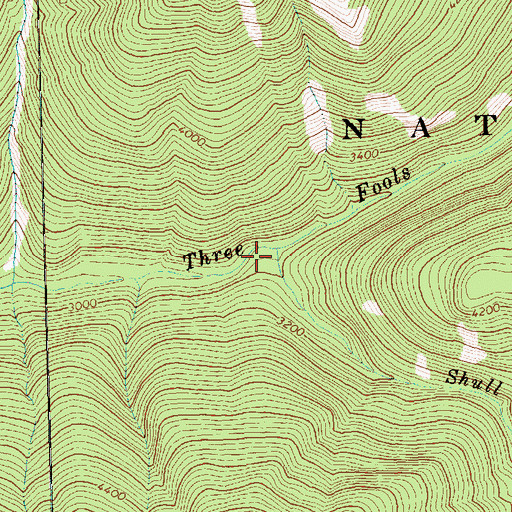 Topographic Map of Shull Creek, WA