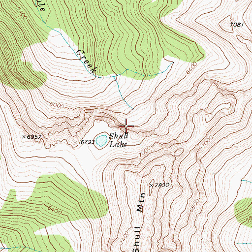 Topographic Map of Shull Lake, WA