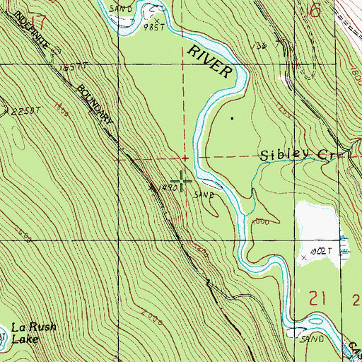 Topographic Map of Sibley Creek, WA
