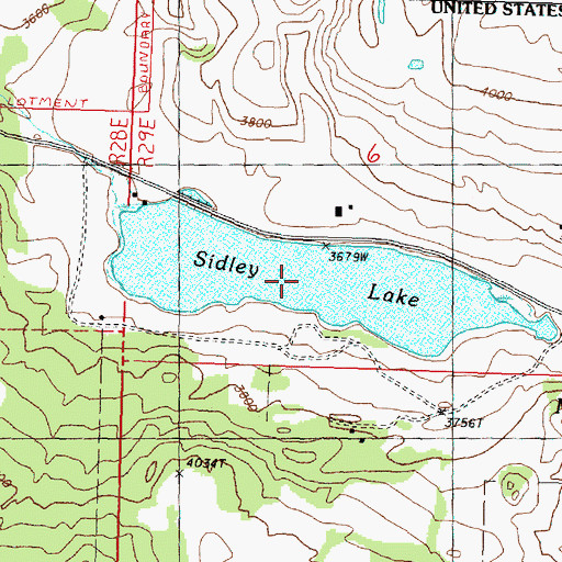 Topographic Map of Sidley Lake, WA