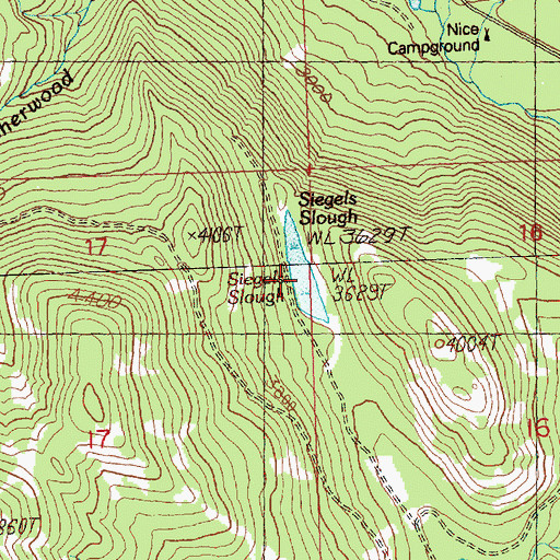 Topographic Map of Siegels Slough, WA