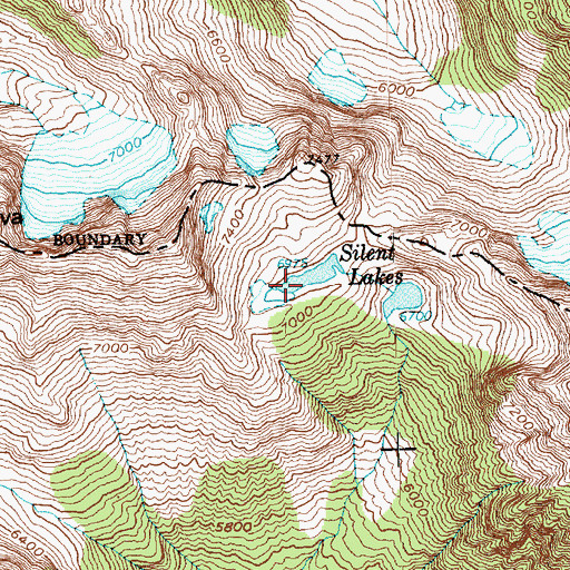 Topographic Map of Silent Lakes, WA