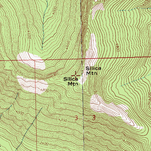 Topographic Map of Silica Mountain, WA