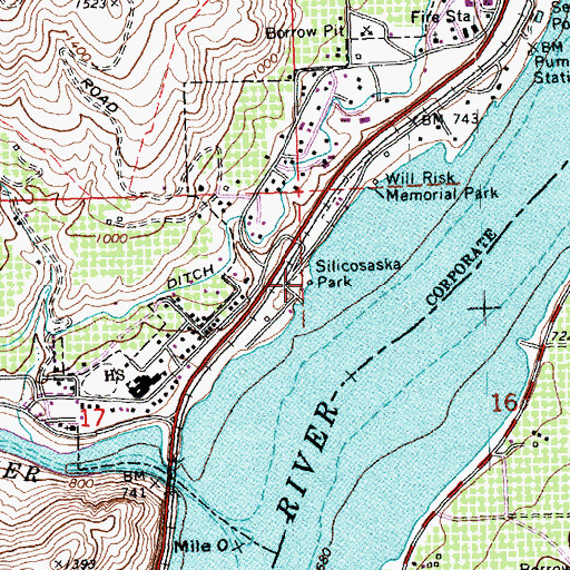 Topographic Map of Silicosaska Park, WA
