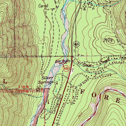 Topographic Map of Silver Creek, WA