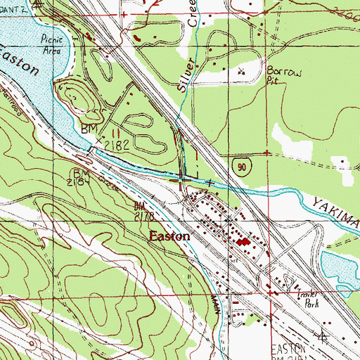 Topographic Map of Silver Creek, WA