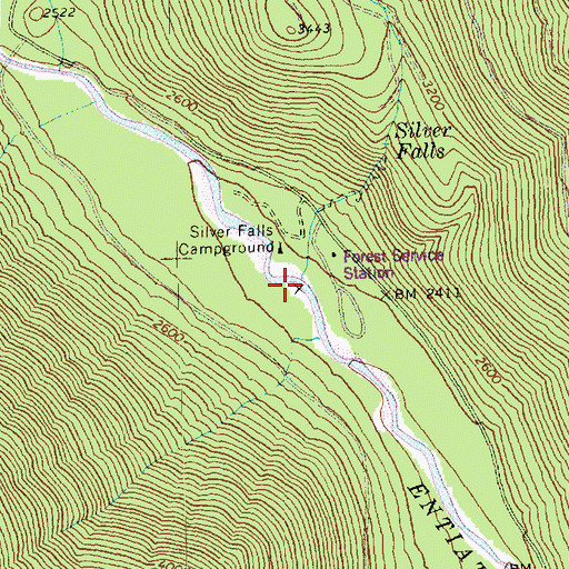 Topographic Map of Silver Creek, WA