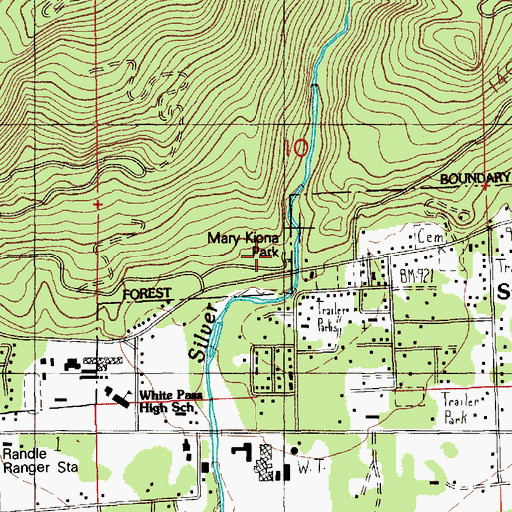 Topographic Map of Silver Creek Campground, WA