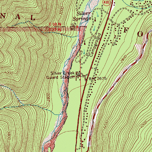Topographic Map of Silver Creek Guard Station, WA