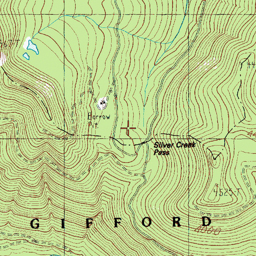 Topographic Map of Silver Creek Pass, WA