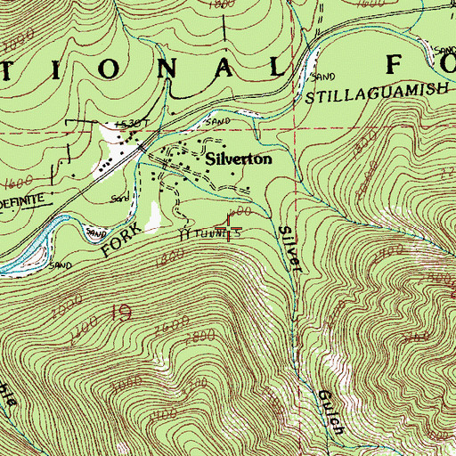 Topographic Map of Silver Gulch, WA
