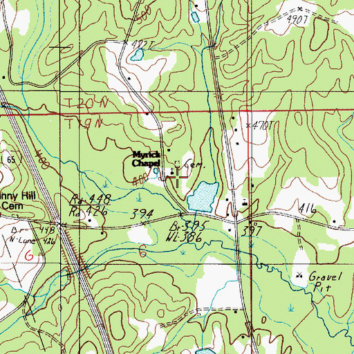 Topographic Map of Myrick Chapel, AL