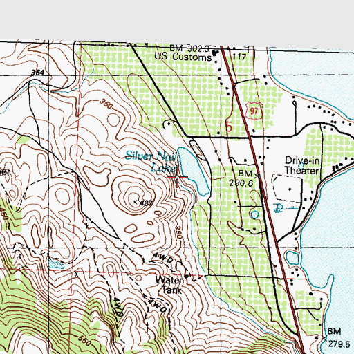 Topographic Map of Silver Nail Lake, WA