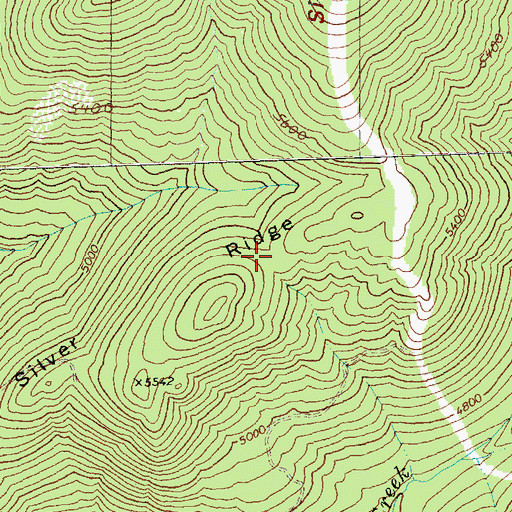 Topographic Map of Silver Ridge, WA