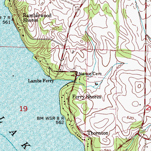 Topographic Map of Nance Cemetery, AL