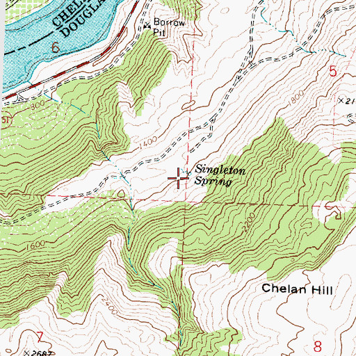 Topographic Map of Singleton Spring, WA