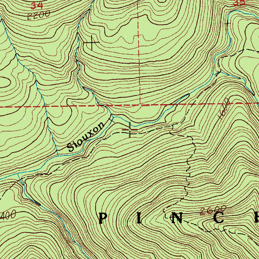Topographic Map of Siouxon Trail, WA