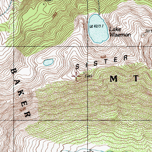 Topographic Map of Sister Divide, WA