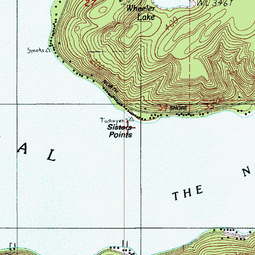 Topographic Map of Sisters Point, WA