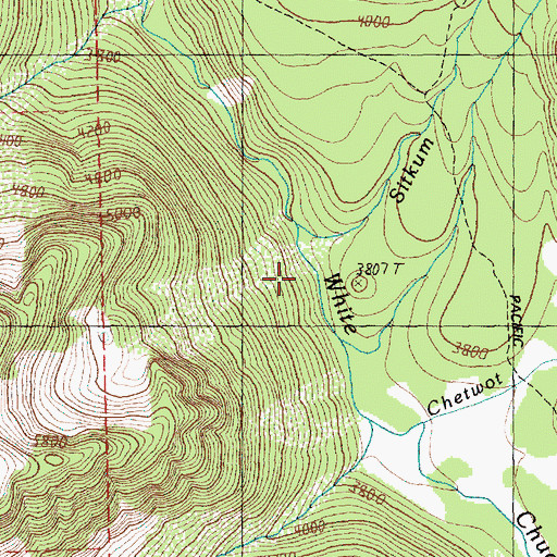Topographic Map of Sitkum Creek, WA
