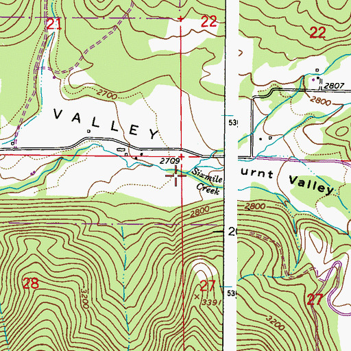 Topographic Map of Sixmile Creek, WA