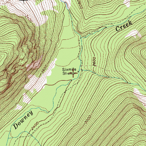 Topographic Map of Sixmile Shelter, WA