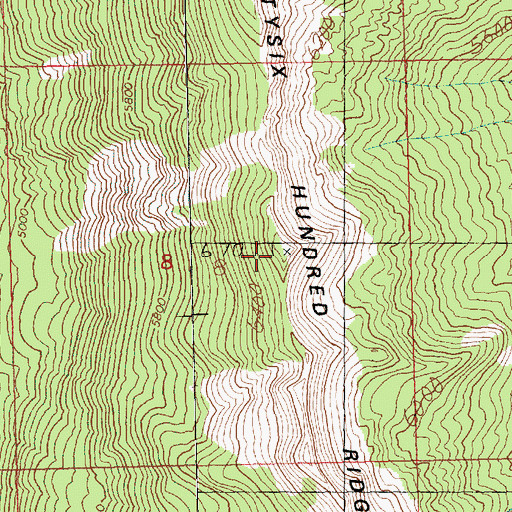 Topographic Map of Sixtysix Hundred Ridge, WA