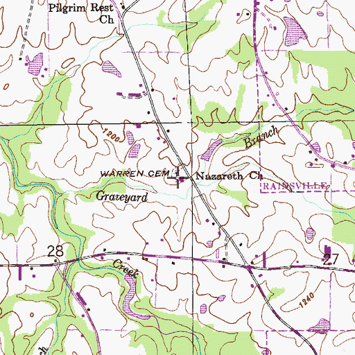 Topographic Map of Nazareth Church, AL
