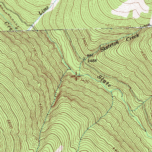 Topographic Map of Skeleton Creek, WA