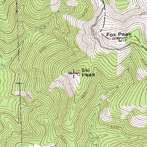 Topographic Map of Ski Peak, WA