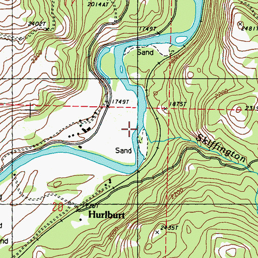 Topographic Map of Skiffington Creek, WA