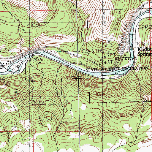 Topographic Map of Skookum Canyon, WA