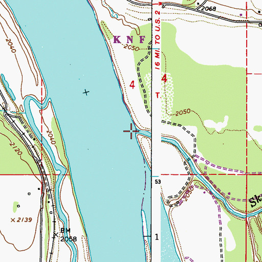 Topographic Map of Skookum Creek, WA