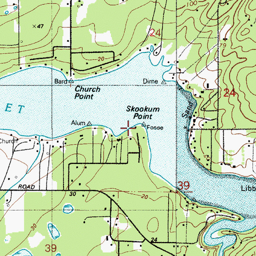 Topographic Map of Skookum Point, WA