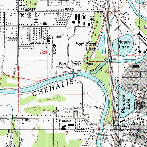 Topographic Map of Skookumchuck River, WA