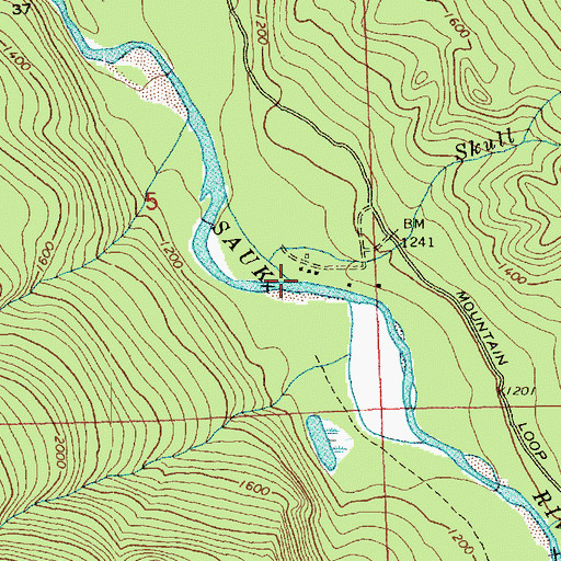 Topographic Map of Skull Creek, WA