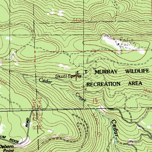 Topographic Map of Skull Spring, WA