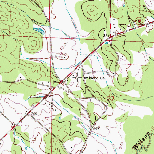 Topographic Map of Nebo United Methodist Church, AL
