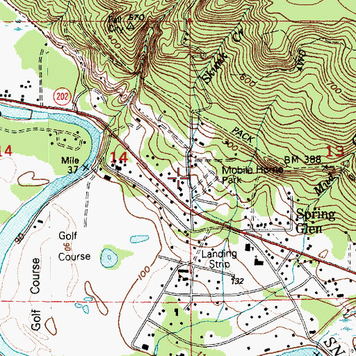 Topographic Map of Skunk Creek, WA