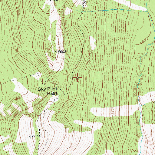 Topographic Map of Sky Pilot Pass, WA