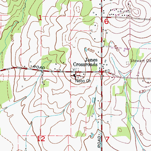 Topographic Map of Nebo Presbyterian Church, AL